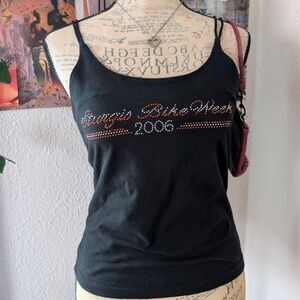 Sturgis 2006 Biker Grunge Strappy Vintage Cami Tank Top